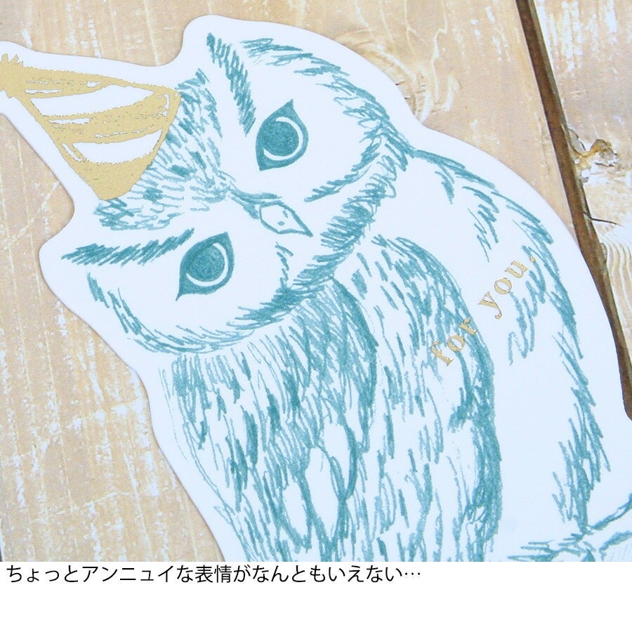 フクロウ ダイカットカード | フェレットワールド WEB SHOP