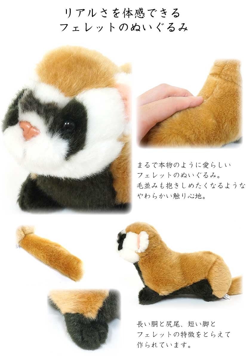 フェレット ぬいぐるみ｜フェレットぬいぐるみ Sサイズ｜リアルな