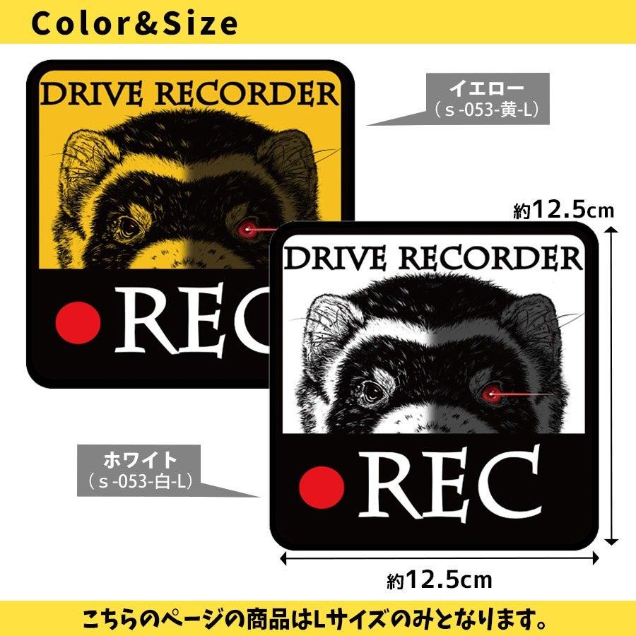 オリジナルフェレットステッカー カーステッカーシリーズ～ドラレコ