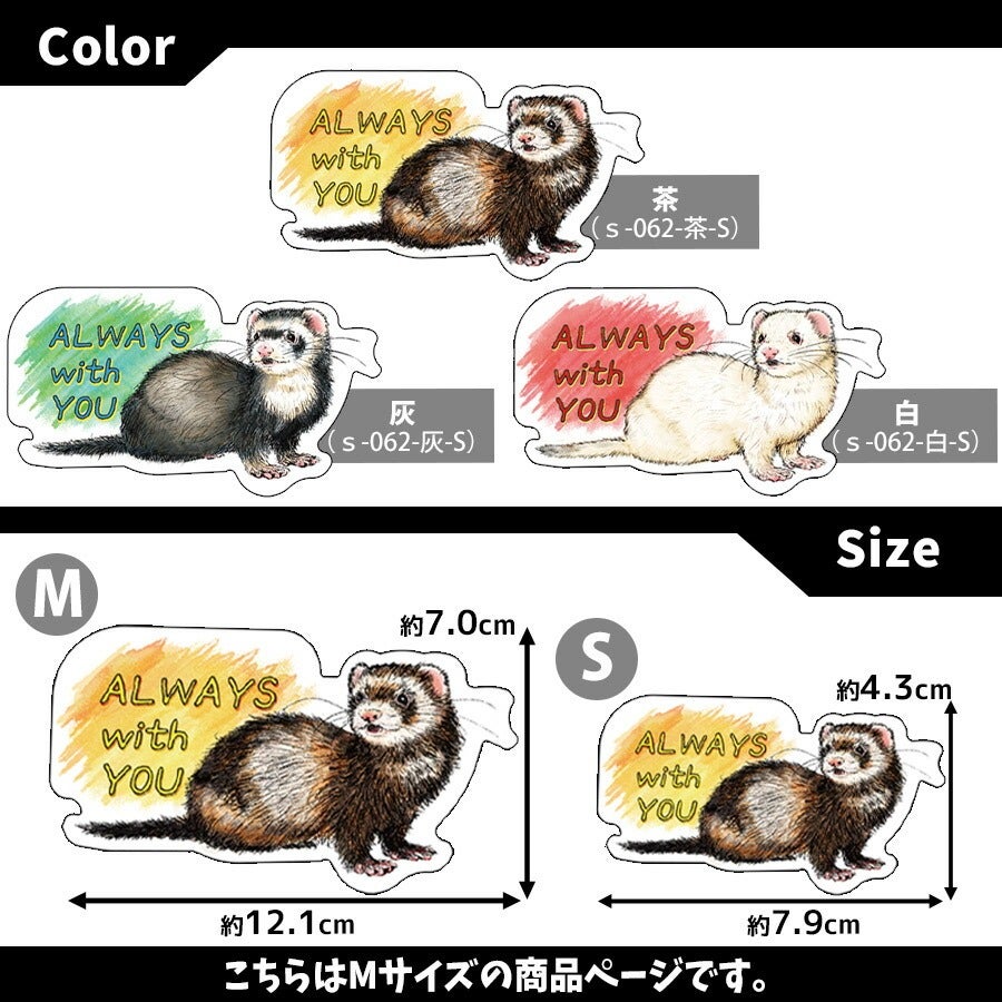 フェレットグッツ｜ステッカー｜ UV加工 防水｜フェレットワールド